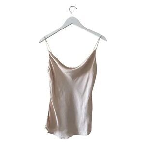 Zara Draped Satin Cami  Apricot Champaigne Women’s Lightweight Top SZ M #1721